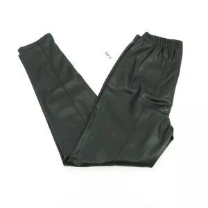 Bar III Womens Faux Leather Pants Black Medium Elastic Waistband
